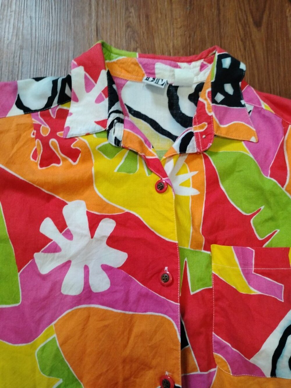Vintage Basic Essentials Abstract Geometric Hawaiian Shirt